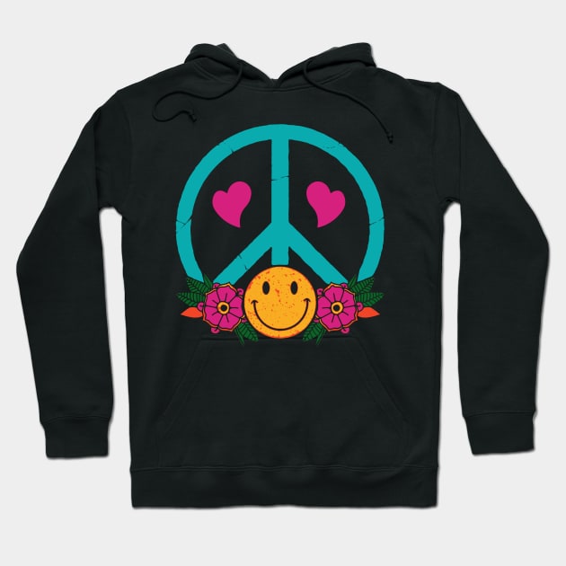 love peace and smile Hoodie by crackdesign